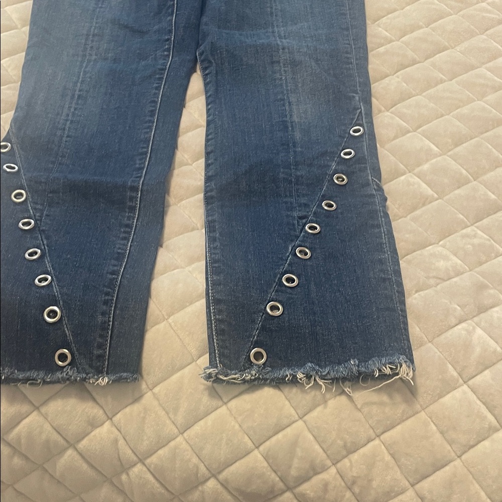 7 for all man kind Blue Women's Jeans with Eyelet rivet Detail - Picture 3 of 8